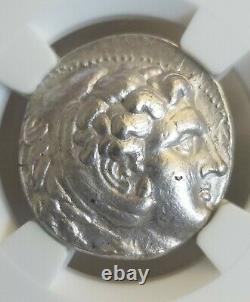 Royaume De Macedon Alexandre III Tetradrachm Ngc Au 4/4 Pièce D'argent Antique