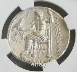 Royaume De Macedon Alexandre III Tetradrachm Ngc Choice Au Pièce D'argent Antique