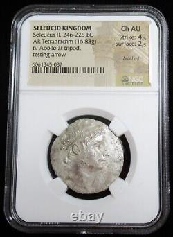 SELEUCIDE. Séleucus II Callinicus (246-225 av. J.-C.). Tétradrachme en argent. NGC Superbe AU 4/5.