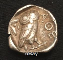 Sammler Antike Griechische Eule Münze Tetradrachme Antique Grec Owl Coin Argent