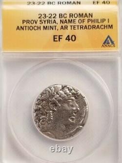 Seleucid Kingdom Philip I Tetradrachm Anacs Ef40 Pièce D'argent Antique
