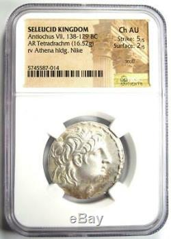 Séleucide Antiochus VII Ar Tetradrachm 138-129 Bc Coin Certifié Ngc Choice Au