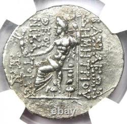 Séleucide Démétrius II Ar Tetradrachm Zeus Nike Coin 129-125 Av. Certifié Ngc Xf