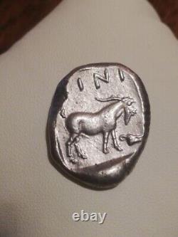 Tétradrachme d'Aenus 461-458 av. J.-C. Pièce de monnaie en argent grecque ancienne représentant Hermès et une chèvre