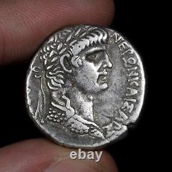 Tétradrachme de Néron, pièce en argent AR de l'Empire romain ancien, aigle d'Antioche 62 après J.-C.