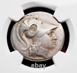 Tétradrachme en argent ANCIENT Grecque de Pamphylie Side AR ATHENA Nike NGC Bien 5/5-3/5.