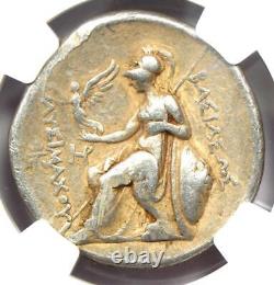 Tétradrachme en argent de Thrace Lysimachus, pièce de Lysimachos 305-281 av. J.-C., NGC Choice Fine.