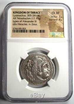 Thrace Alexandre Le Grand Lysimaque Ar Tetradrachm 305 Bc Monnaie Ngc Xf Choix