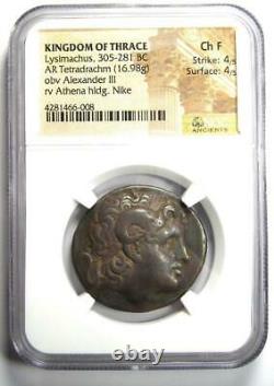 Thrace Lysimachus Alexander Ar Tetradrachm Lysimachos Coin 305 Bc Ngc Ch Fine
