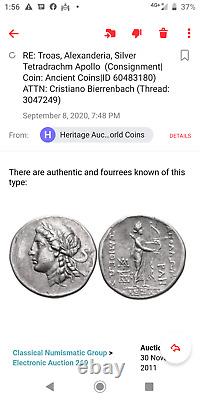 Troas, Alexanderia, Tetradrachme D'argent Scarce Apollo Ca. 171-166 Av. J.-c.