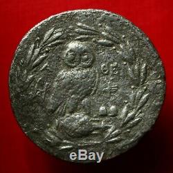 Véritable Rare Grec Ancien Monnaie 150bc Nouveau Style Tétradrachme D'argent Athena Owl