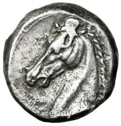 Zeugitania, Carthage Ar Tetradrachm Tanit Et Tête De Cheval Monnaie Sicilienne Tonne Vf